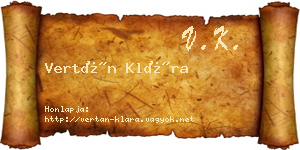 Vertán Klára névjegykártya